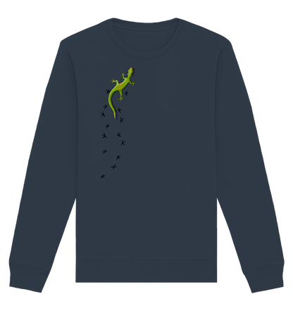 Kletternder Gecko mit Spuren - Organic Basic Unisex Sweatshirt