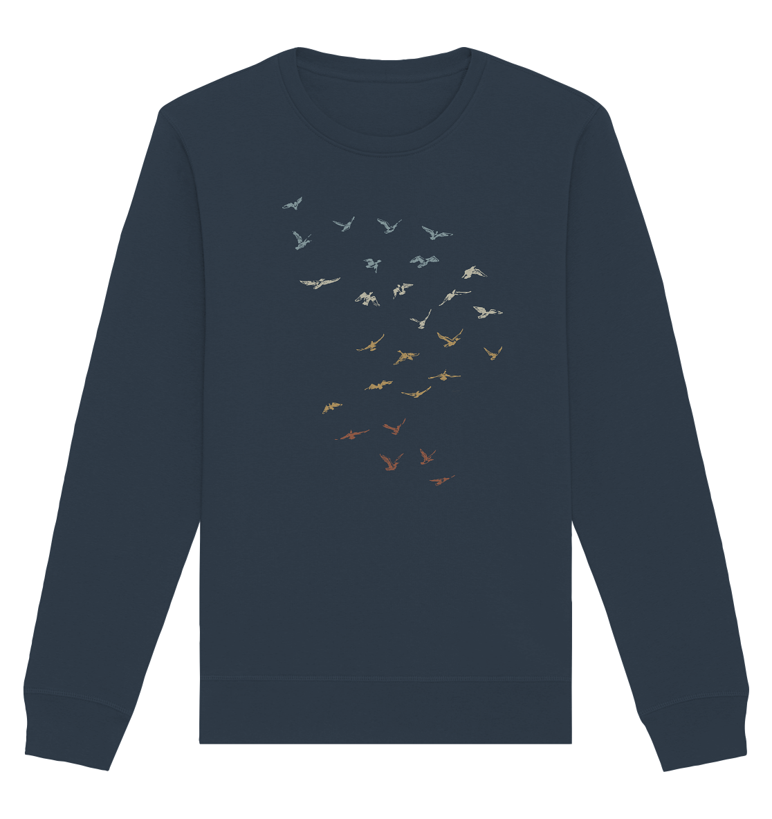 Retro Vogel Schwarm - Organic Basic Unisex Sweatshirt