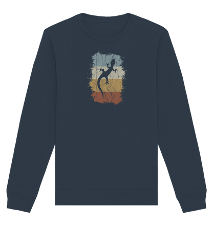 Retro Gecko Salamander Silhouette - Organic Basic Unisex Sweatshirt