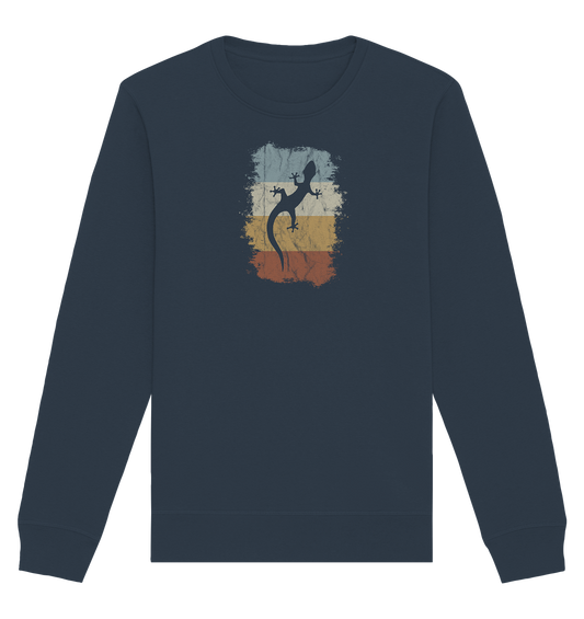 Retro Gecko Salamander Silhouette - Organic Basic Unisex Sweatshirt