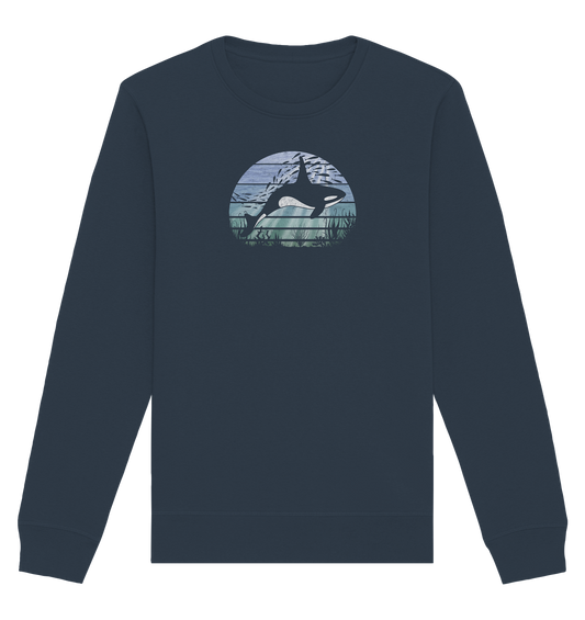 Retro Tiefsee Schwertwal Orca - Organic Basic Unisex Sweatshirt