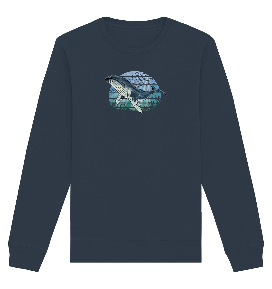 Retro Unterwasser Buckelwal - Organic Basic Unisex Sweatshirt