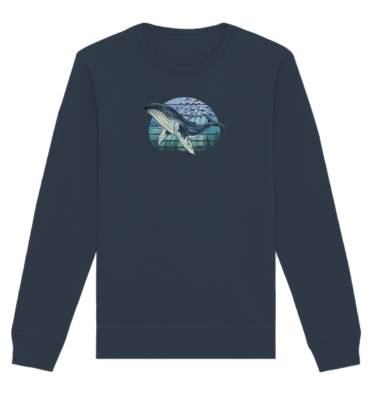 Retro Unterwasser Buckelwal - Organic Basic Unisex Sweatshirt