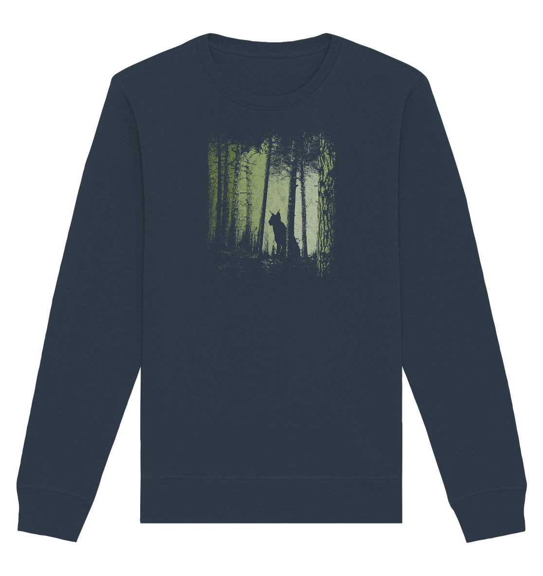 Luchs Wildkatze im Zwielicht Wald - Organic Basic Unisex Sweatshirt