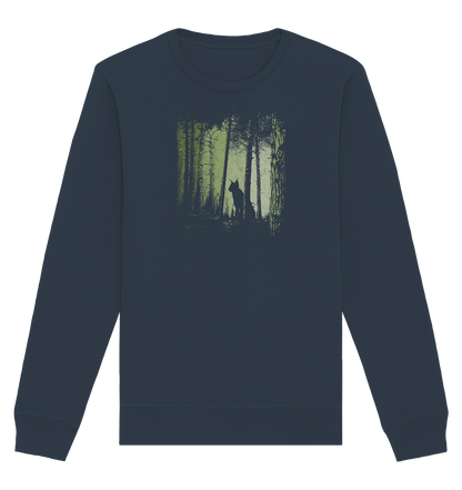 Luchs Wildkatze im Zwielicht Wald - Organic Basic Unisex Sweatshirt