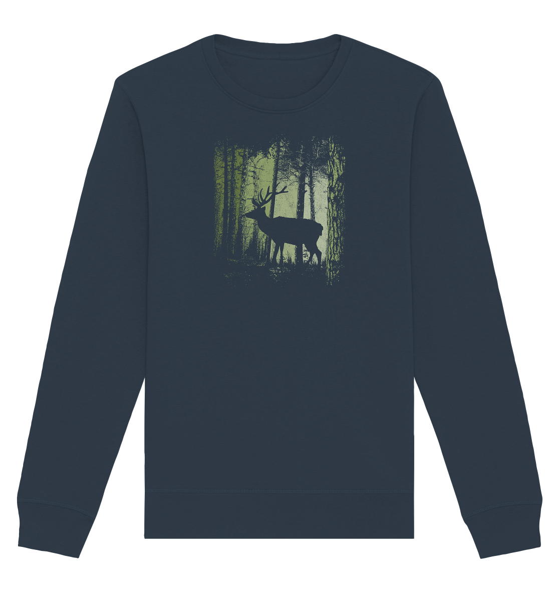 Hirsch im Zwielicht Wald - Organic Basic Unisex Sweatshirt