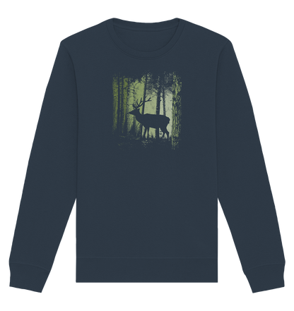 Hirsch im Zwielicht Wald - Organic Basic Unisex Sweatshirt