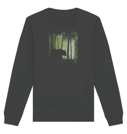 Braunbär im Zwielicht Wald - Organic Basic Unisex Sweatshirt