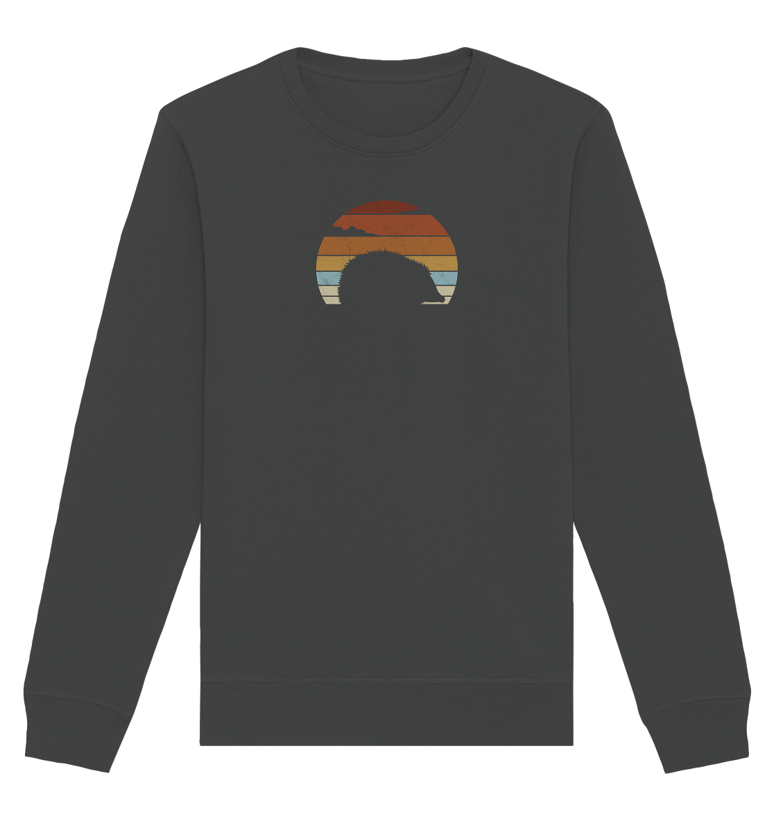 Retro Igel Silhouette im Sonnenuntergang - Organic Basic Unisex Sweatshirt