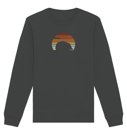 Retro Igel Silhouette im Sonnenuntergang - Organic Basic Unisex Sweatshirt