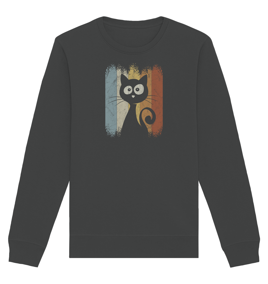 Retro Katze Silhouette - Organic Basic Unisex Sweatshirt
