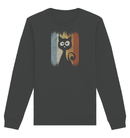 Retro Katze Silhouette - Organic Basic Unisex Sweatshirt