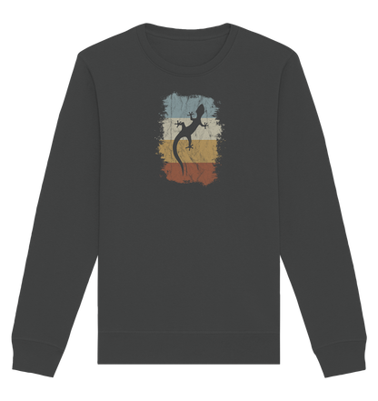 Retro Gecko Salamander Silhouette - Organic Basic Unisex Sweatshirt