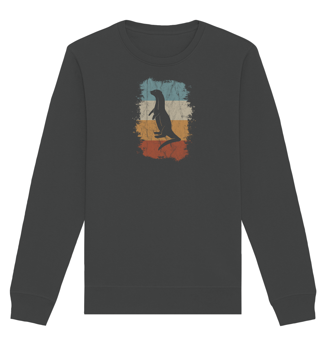 Retro Otter Fischotter Silhouette - Organic Basic Unisex Sweatshirt