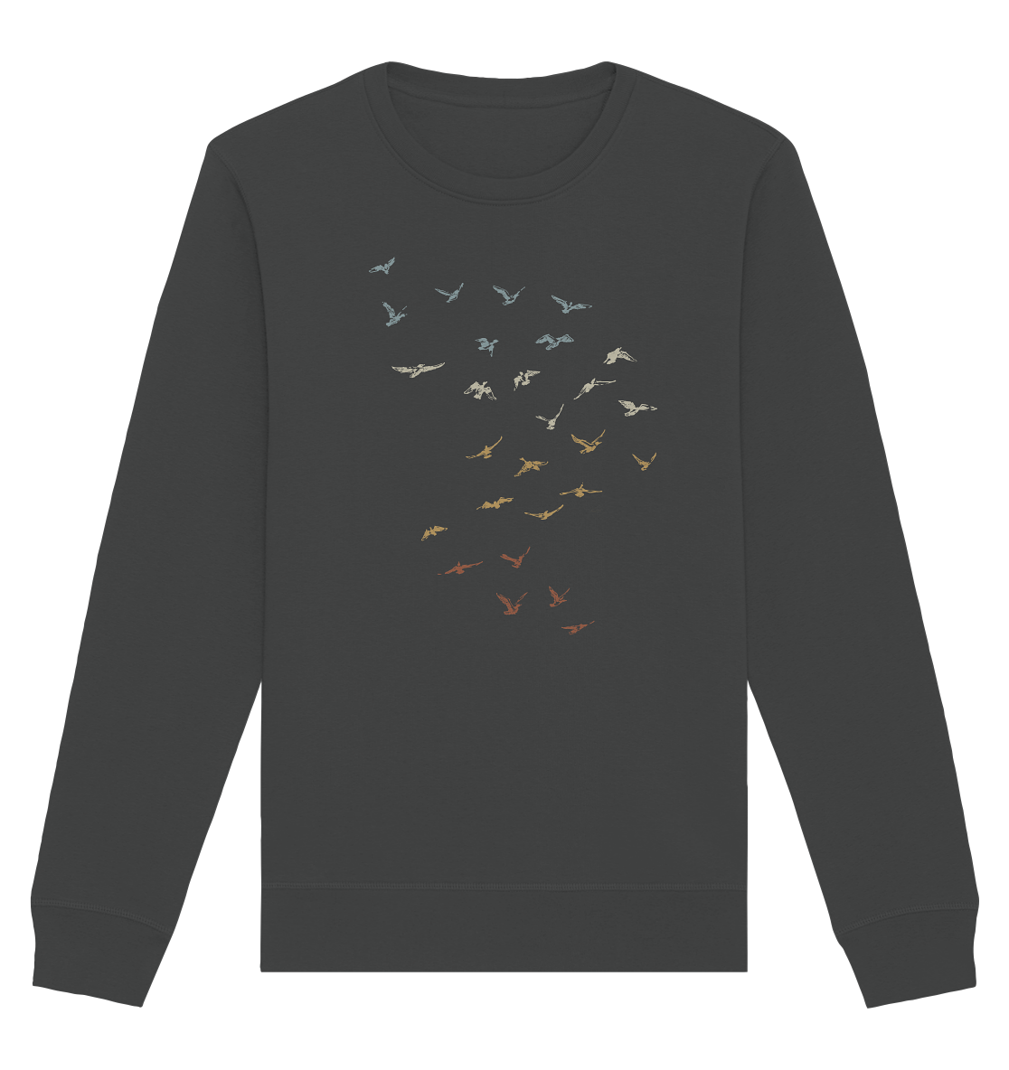 Retro Vogel Schwarm - Organic Basic Unisex Sweatshirt