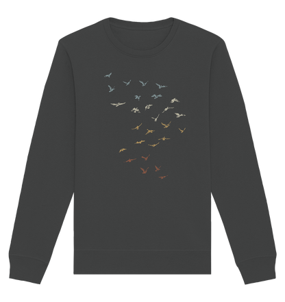 Retro Vogel Schwarm - Organic Basic Unisex Sweatshirt