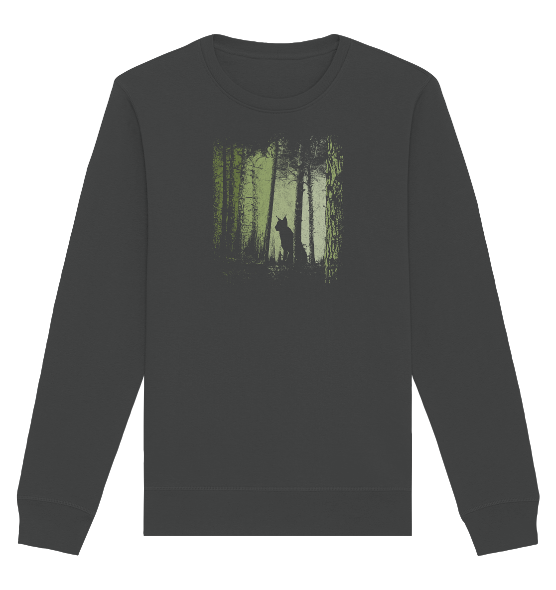 Luchs Wildkatze im Zwielicht Wald - Organic Basic Unisex Sweatshirt