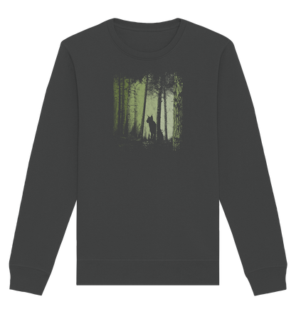 Luchs Wildkatze im Zwielicht Wald - Organic Basic Unisex Sweatshirt