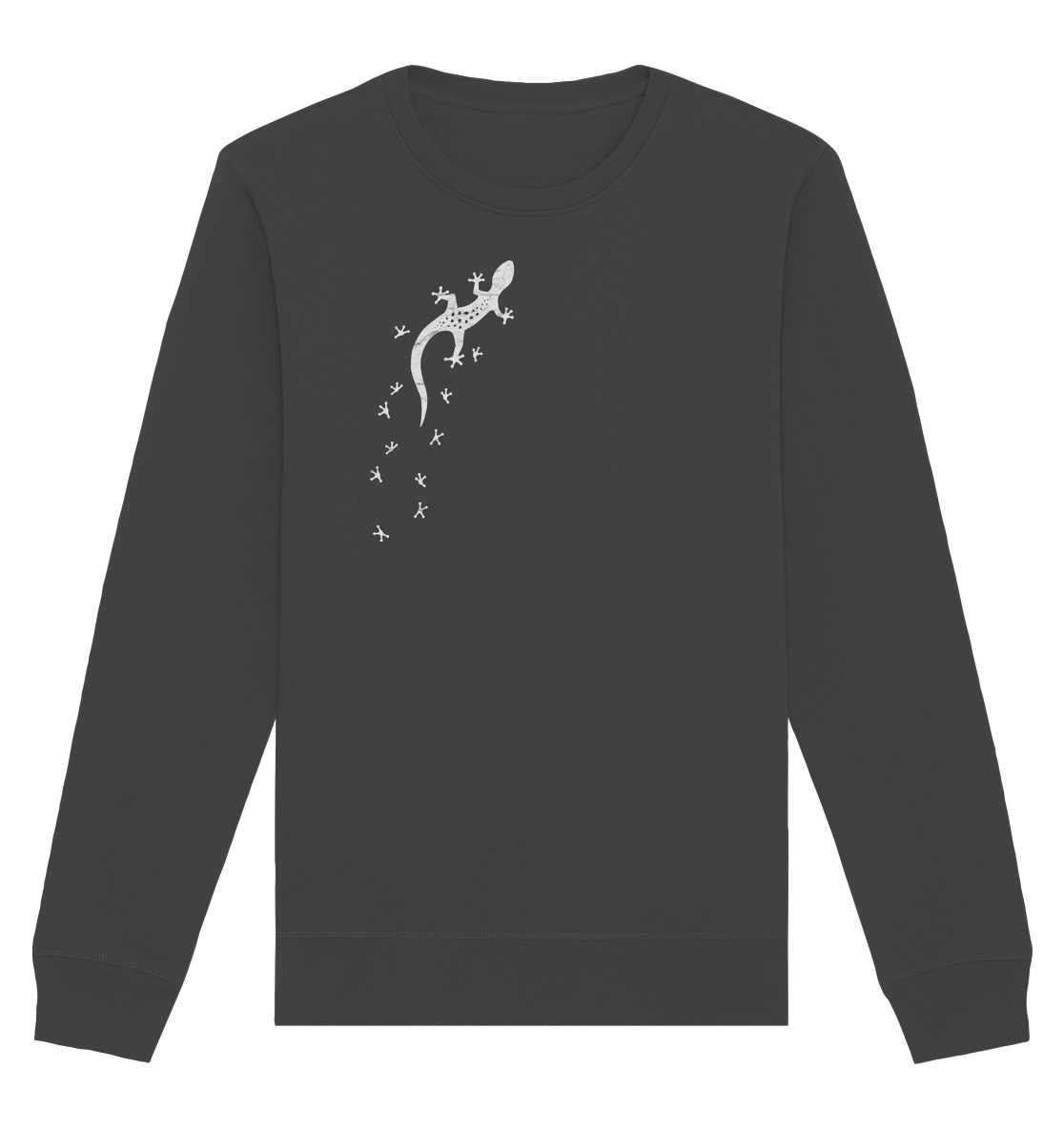 Gecko Eidechse Silhouette hell - Organic Basic Unisex Sweatshirt