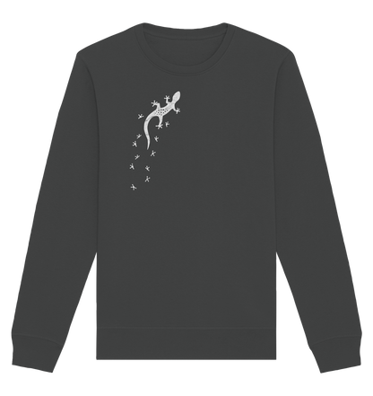 Gecko Eidechse Silhouette hell - Organic Basic Unisex Sweatshirt
