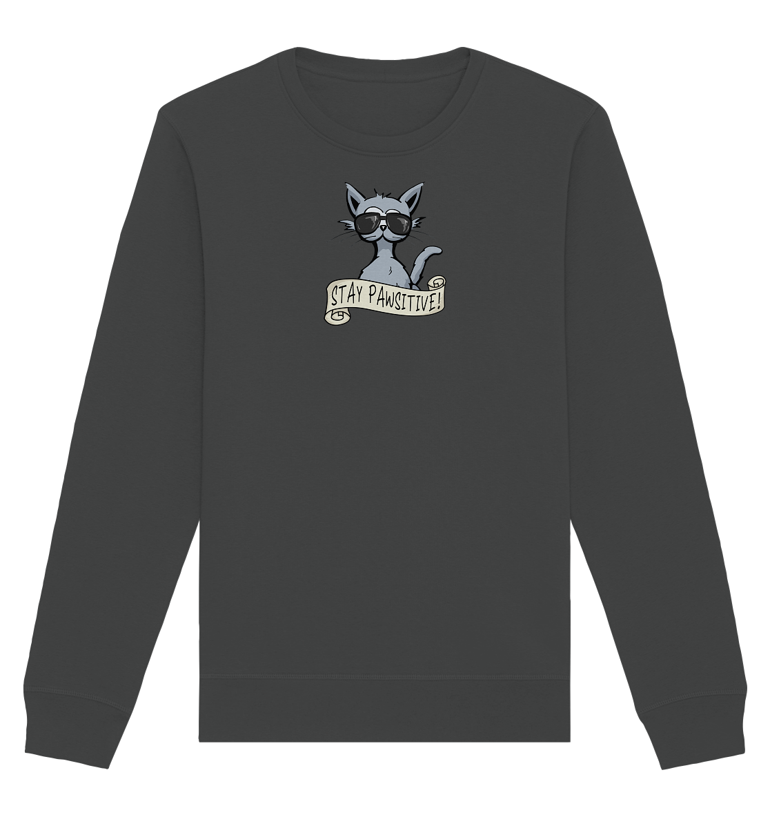 Stay Pawsitive Bleib lässig Hipster Katze - Organic Basic Unisex Sweatshirt