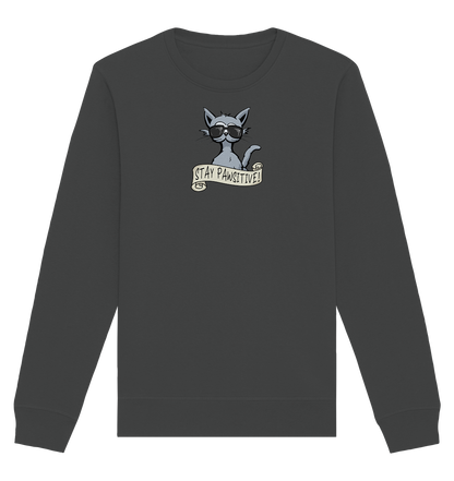 Stay Pawsitive Bleib lässig Hipster Katze - Organic Basic Unisex Sweatshirt