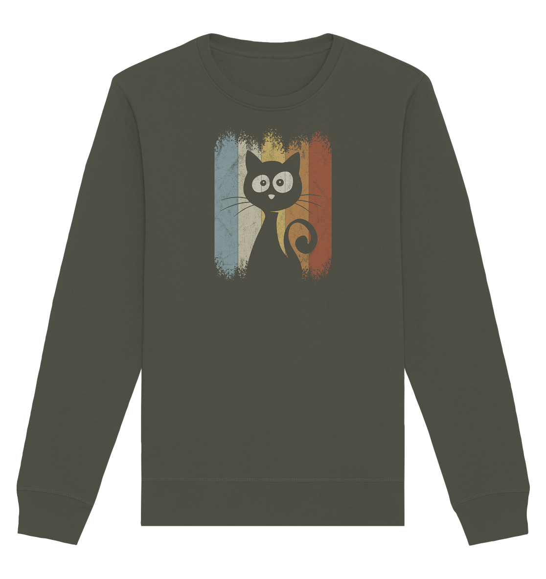 Retro Katze Silhouette - Organic Basic Unisex Sweatshirt