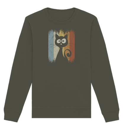 Retro Katze Silhouette - Organic Basic Unisex Sweatshirt
