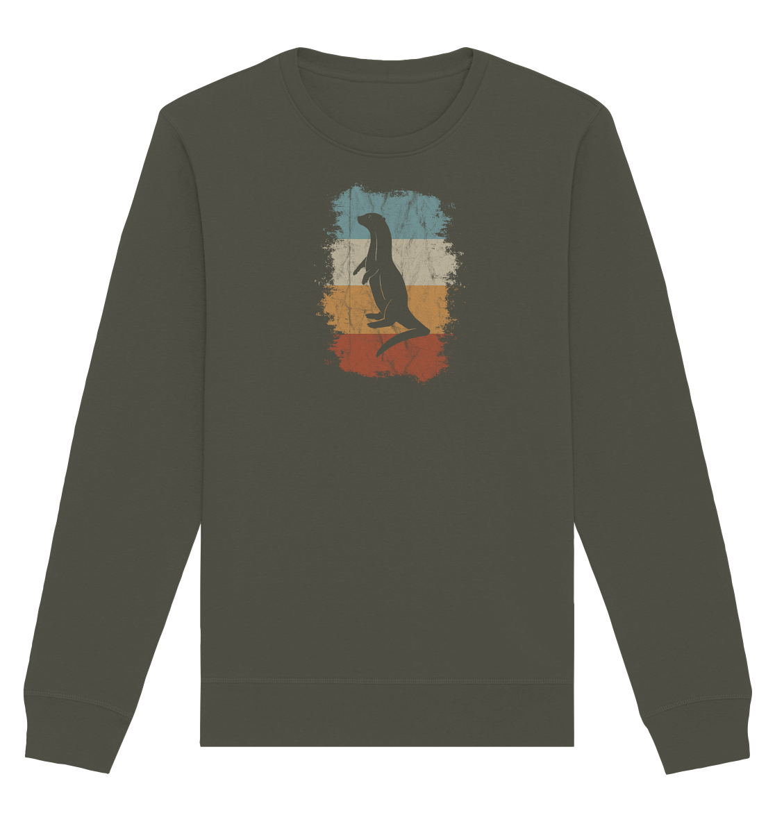 Retro Otter Fischotter Silhouette - Organic Basic Unisex Sweatshirt