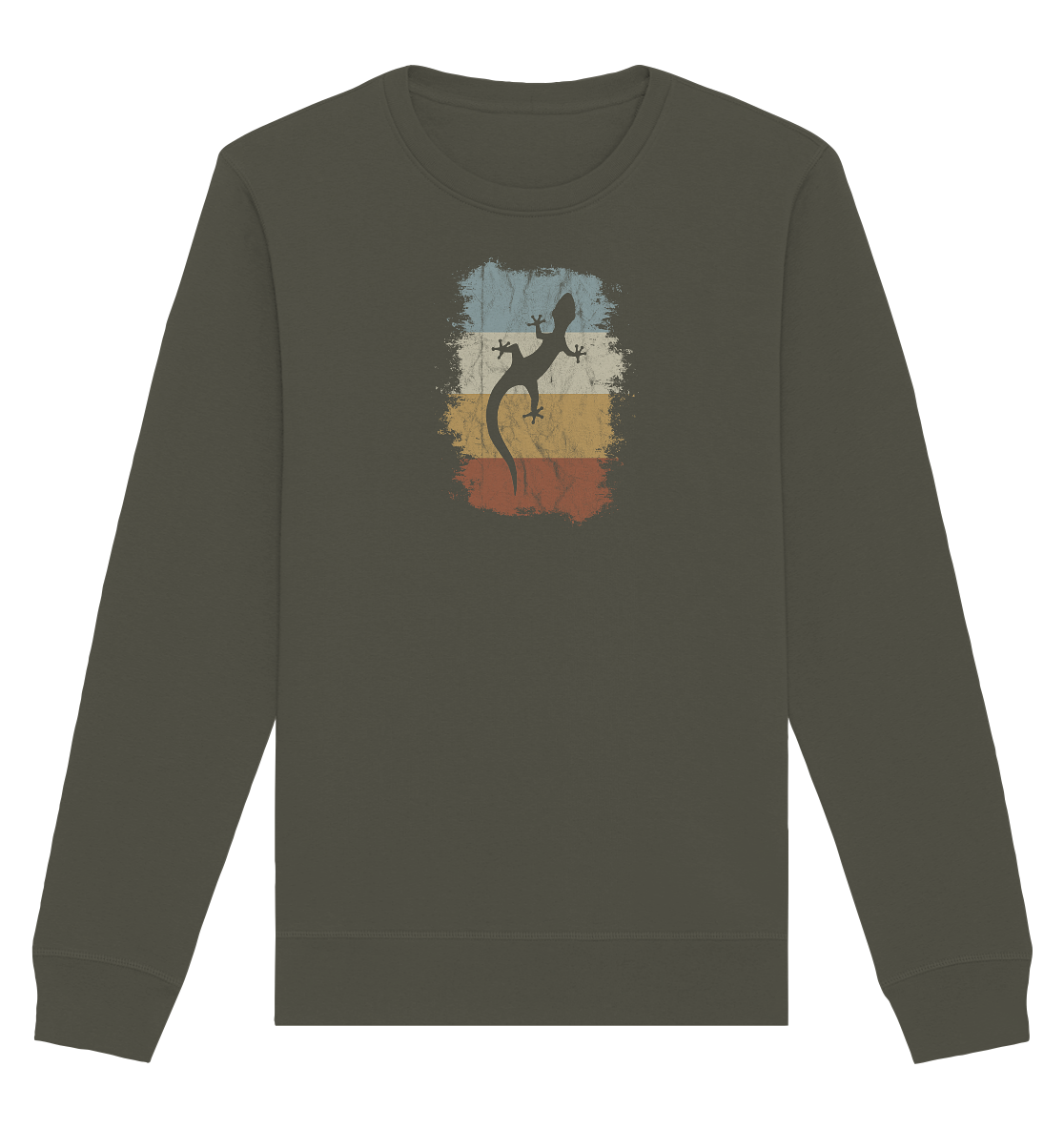 Retro Gecko Salamander Silhouette - Organic Basic Unisex Sweatshirt