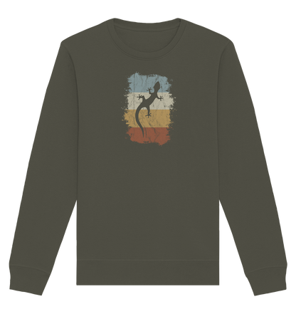 Retro Gecko Salamander Silhouette - Organic Basic Unisex Sweatshirt