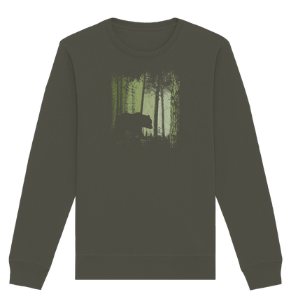 Braunbär im Zwielicht Wald - Organic Basic Unisex Sweatshirt