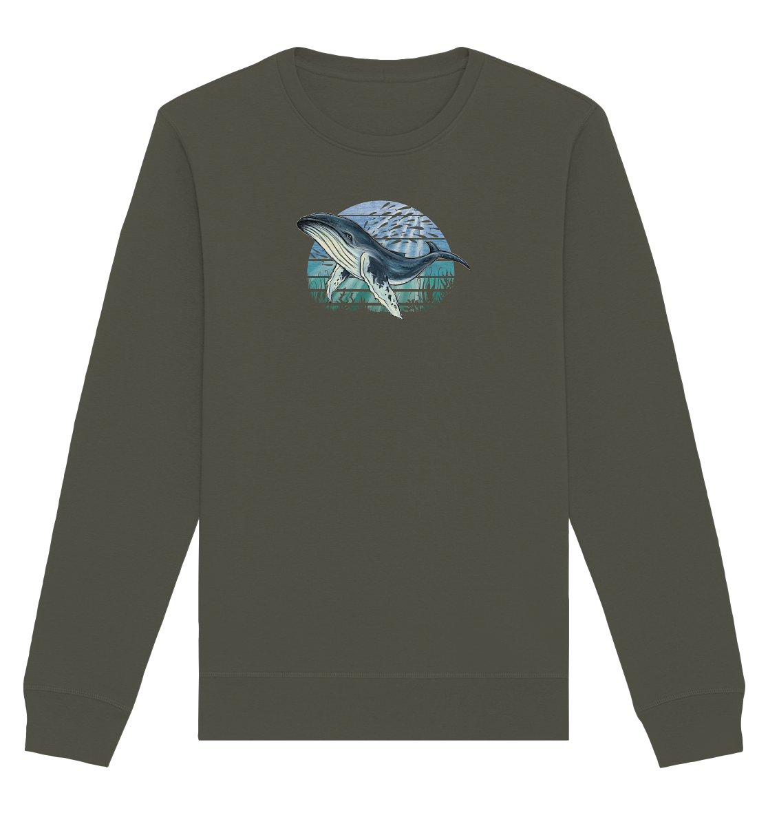 Retro Unterwasser Buckelwal - Organic Basic Unisex Sweatshirt