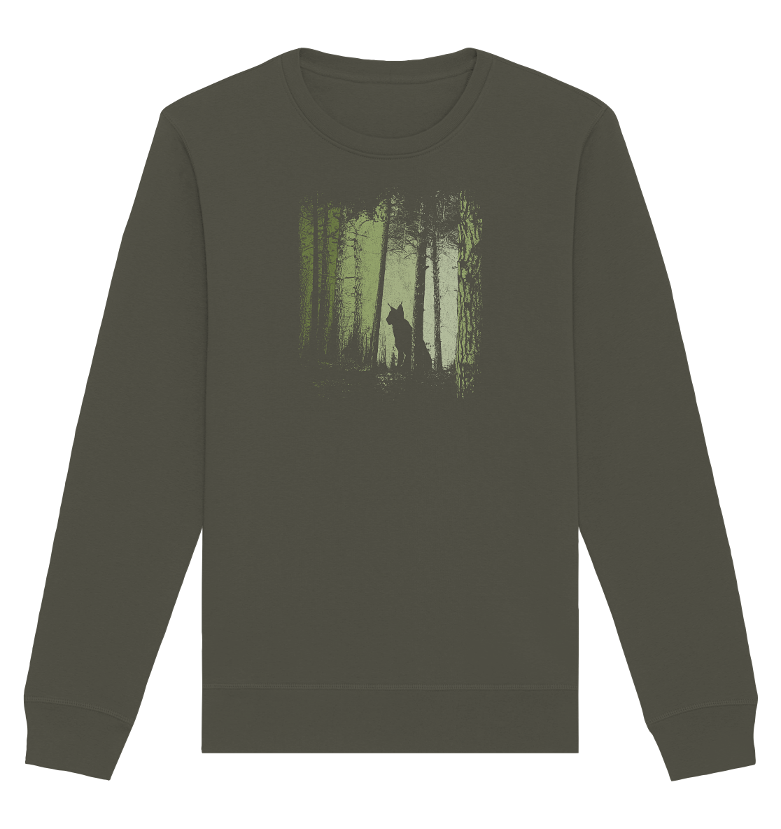Luchs Wildkatze im Zwielicht Wald - Organic Basic Unisex Sweatshirt