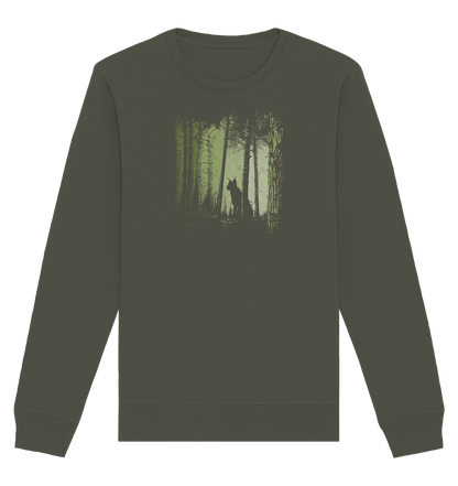 Luchs Wildkatze im Zwielicht Wald - Organic Basic Unisex Sweatshirt