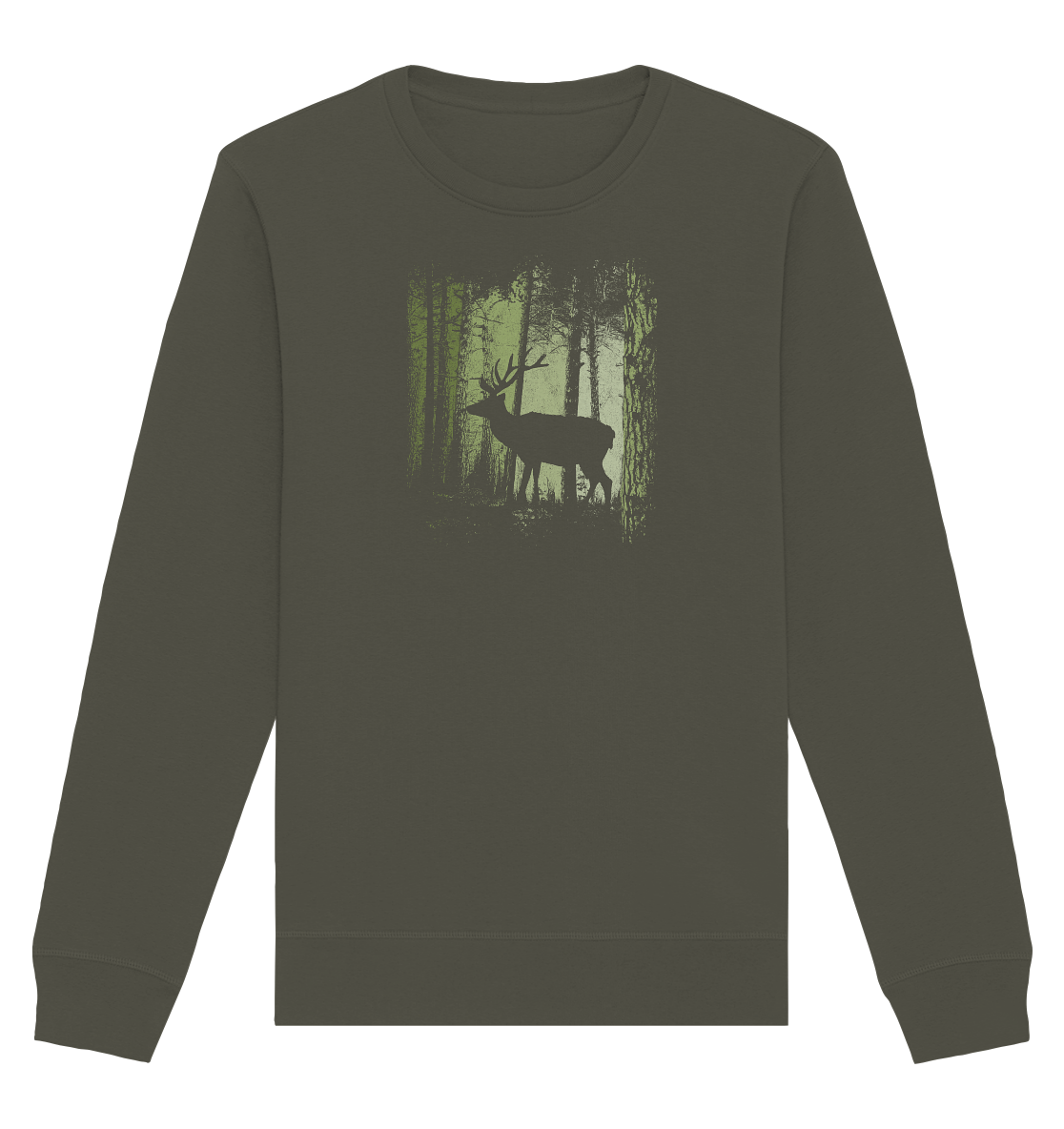 Hirsch im Zwielicht Wald - Organic Basic Unisex Sweatshirt
