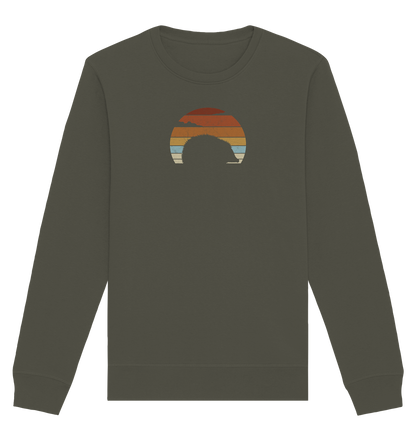 Retro Igel Silhouette im Sonnenuntergang - Organic Basic Unisex Sweatshirt
