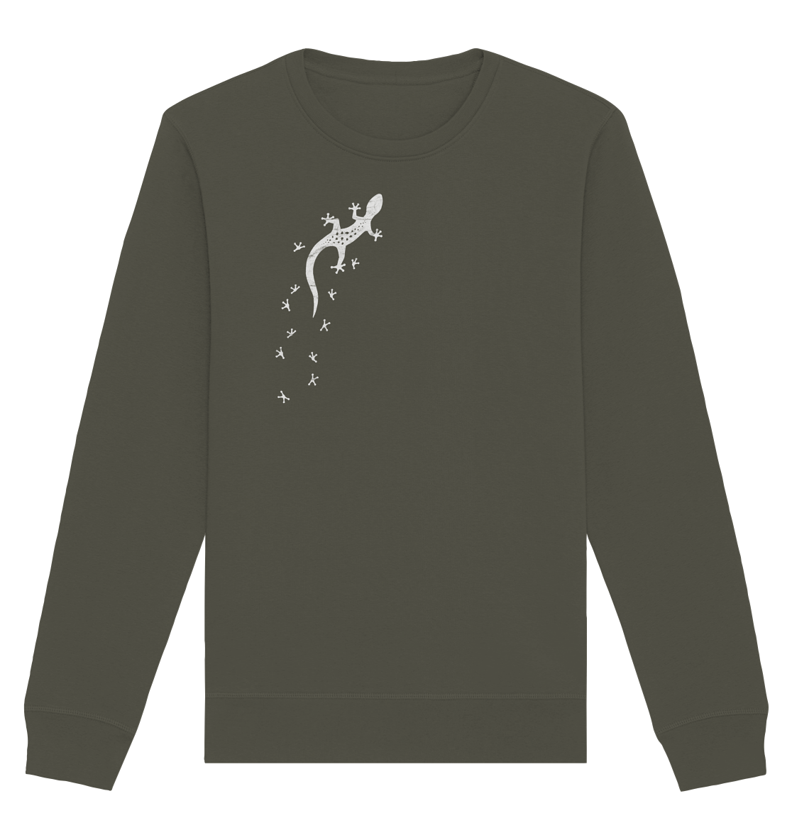 Gecko Eidechse Silhouette hell - Organic Basic Unisex Sweatshirt