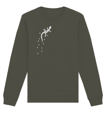 Gecko Eidechse Silhouette hell - Organic Basic Unisex Sweatshirt