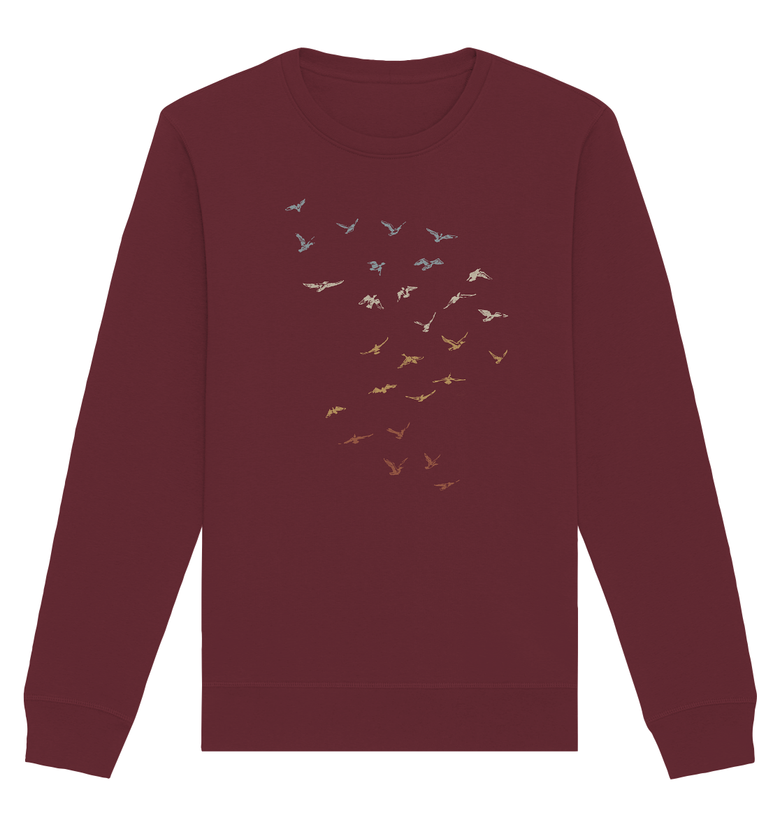 Retro Vogel Schwarm - Organic Basic Unisex Sweatshirt