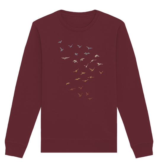 Retro Vogel Schwarm - Organic Basic Unisex Sweatshirt