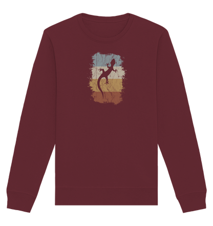 Retro Gecko Salamander Silhouette - Organic Basic Unisex Sweatshirt