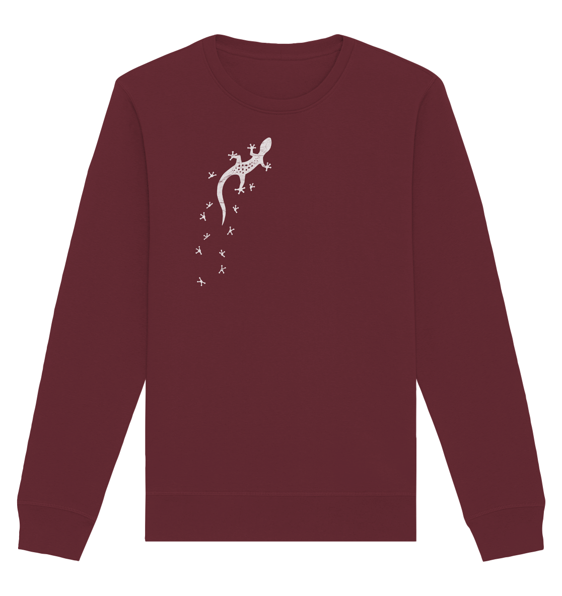 Gecko Eidechse Silhouette hell - Organic Basic Unisex Sweatshirt
