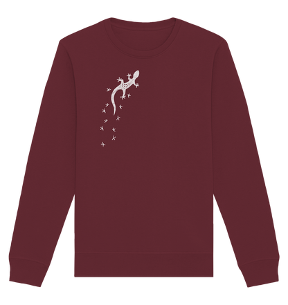 Gecko Eidechse Silhouette hell - Organic Basic Unisex Sweatshirt