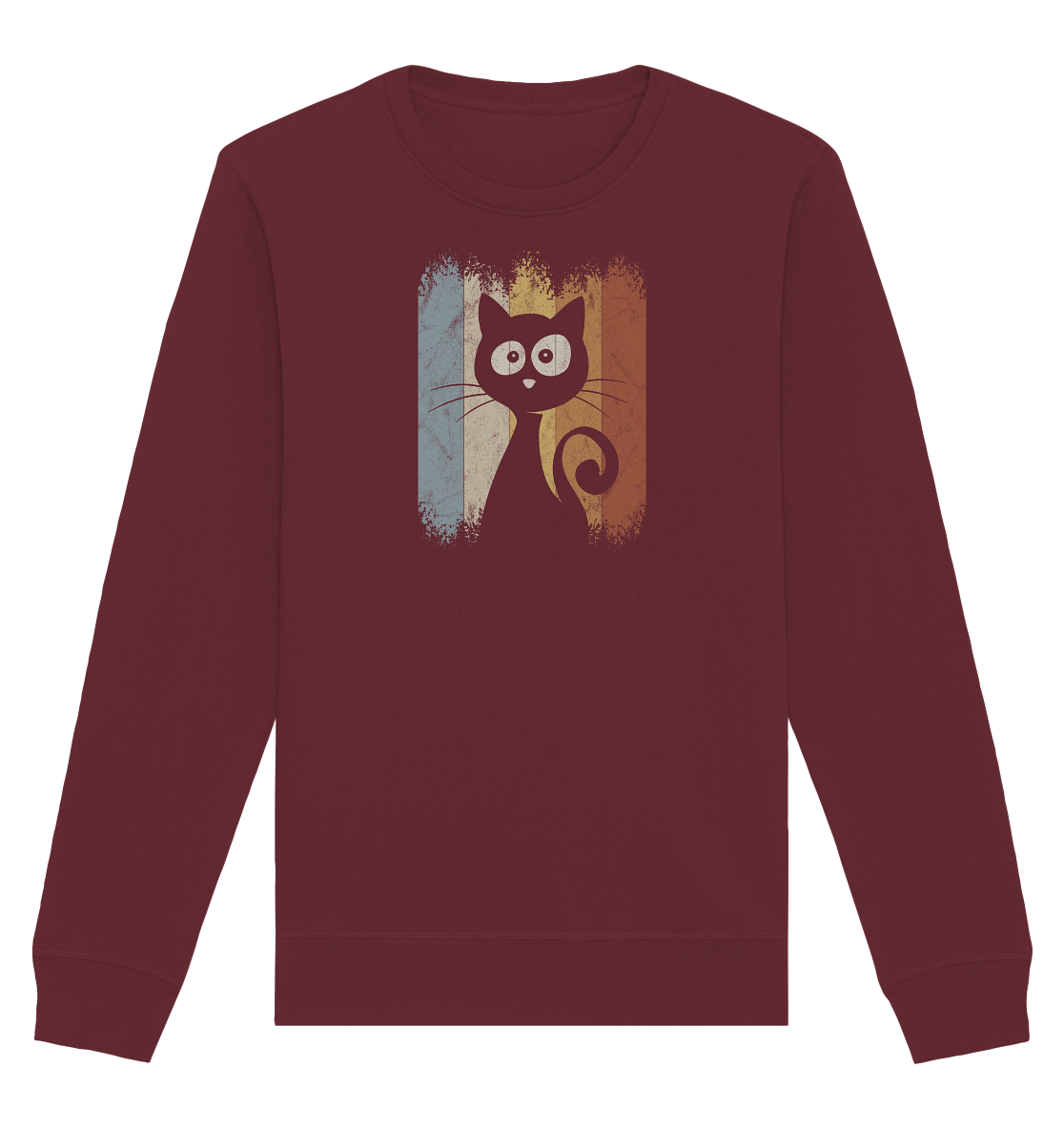 Retro Katze Silhouette - Organic Basic Unisex Sweatshirt
