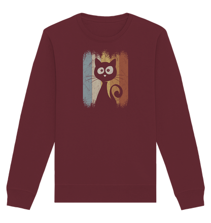 Retro Katze Silhouette - Organic Basic Unisex Sweatshirt
