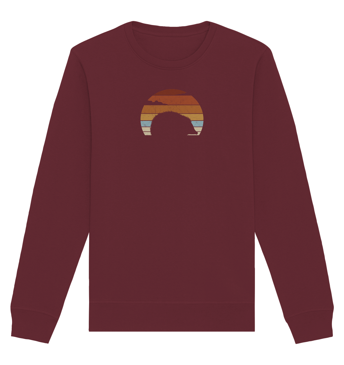 Retro Igel Silhouette im Sonnenuntergang - Organic Basic Unisex Sweatshirt