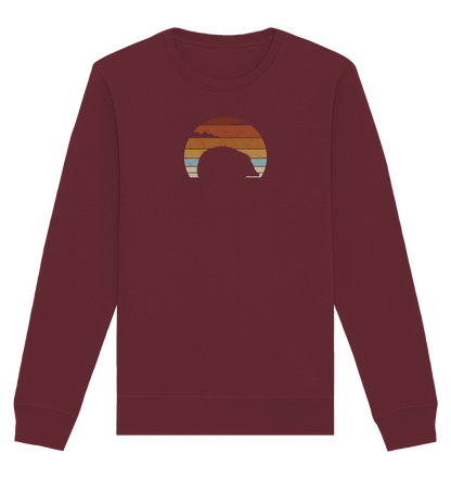 Retro Igel Silhouette im Sonnenuntergang - Organic Basic Unisex Sweatshirt