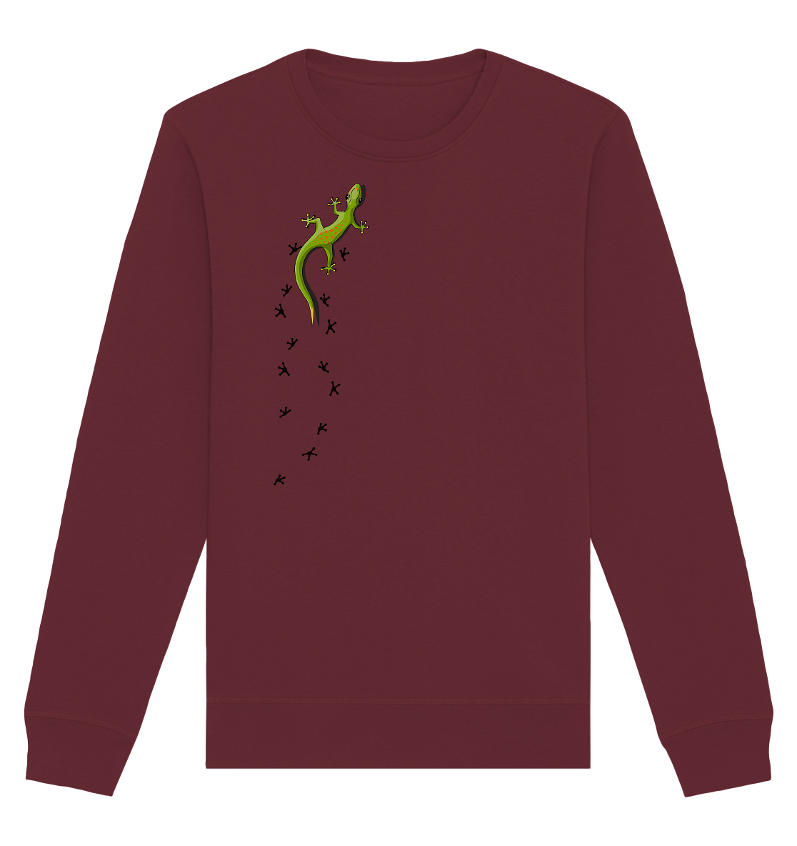 Kletternder Gecko mit Spuren - Organic Basic Unisex Sweatshirt