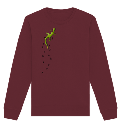 Kletternder Gecko mit Spuren - Organic Basic Unisex Sweatshirt